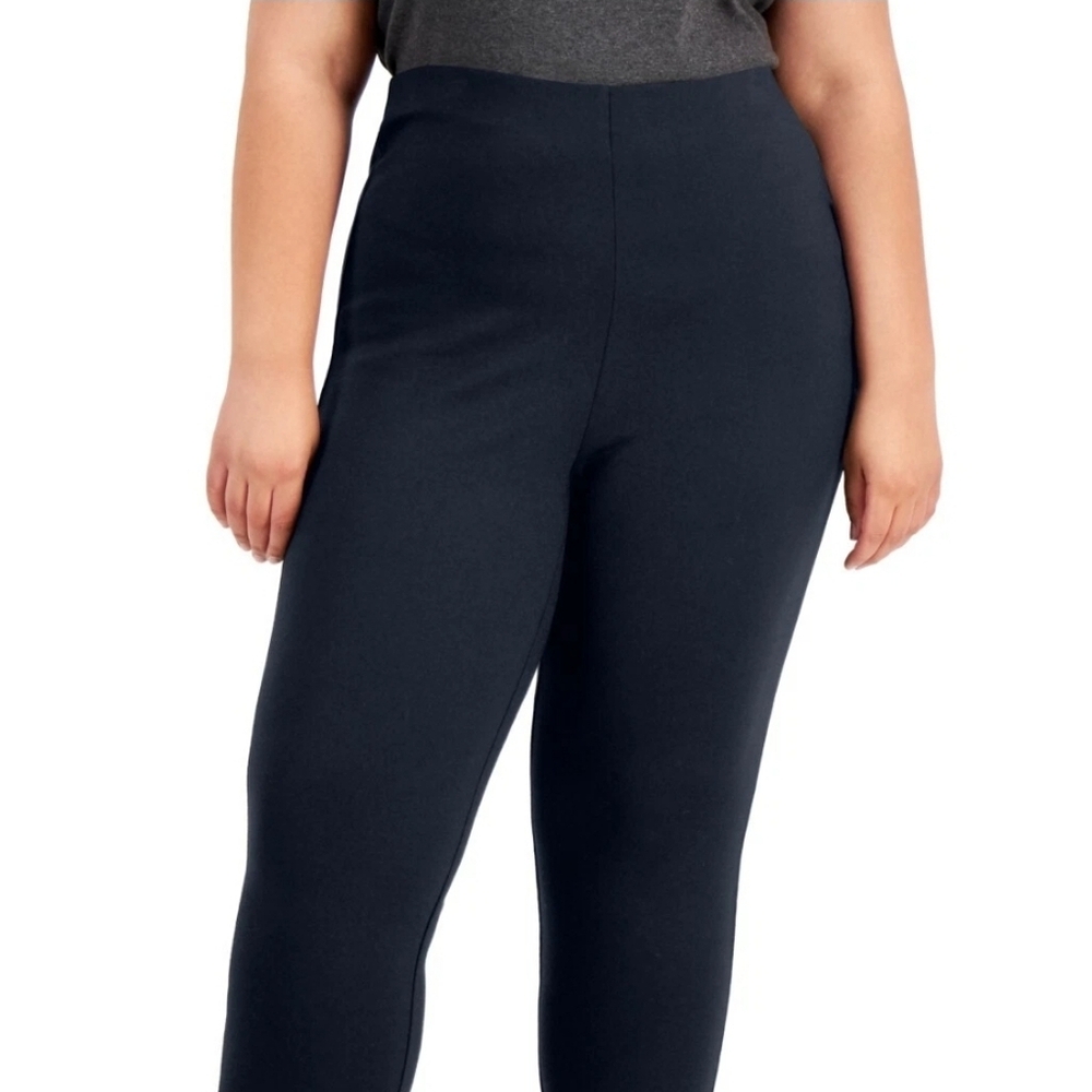 NWT Alfani Pull On Hi Rise Ess Pants In Navy Sz 3X - Picture 2 of 7